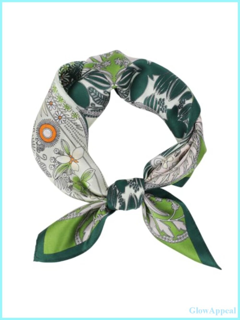 100% Mulberry Silk Scarf 21x21 Lightweight Square Floral Women's Neck Scarf